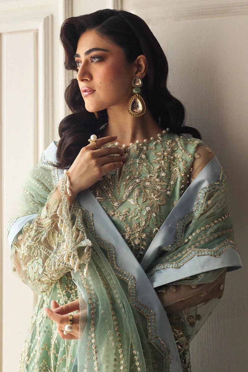 Mushq | Hemline Aura Debut Wedding Formals | PISTACHIO - Aqsa Fabrics