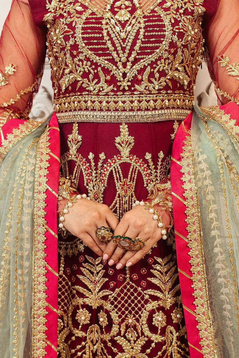 Mushq | Hemline Aura Debut Wedding Formals | SCARLET - Aqsa Fabrics