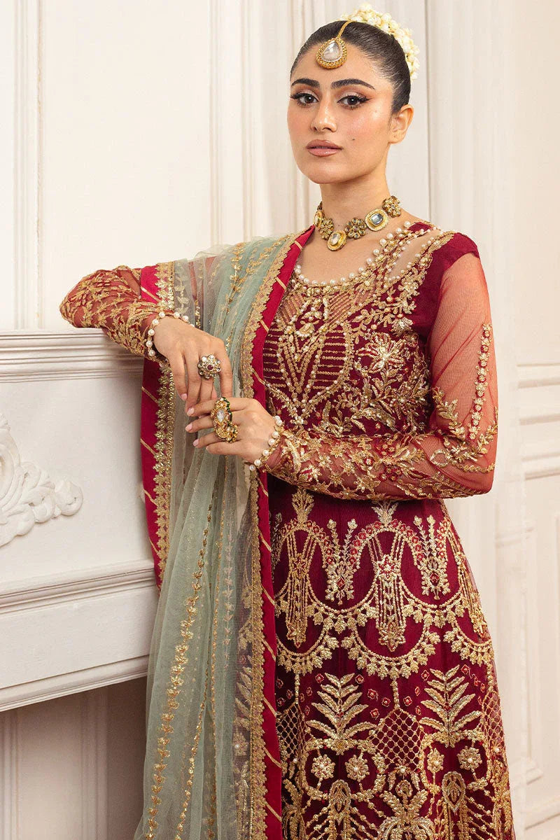 Mushq | Hemline Aura Debut Wedding Formals | SCARLET - Aqsa Fabrics