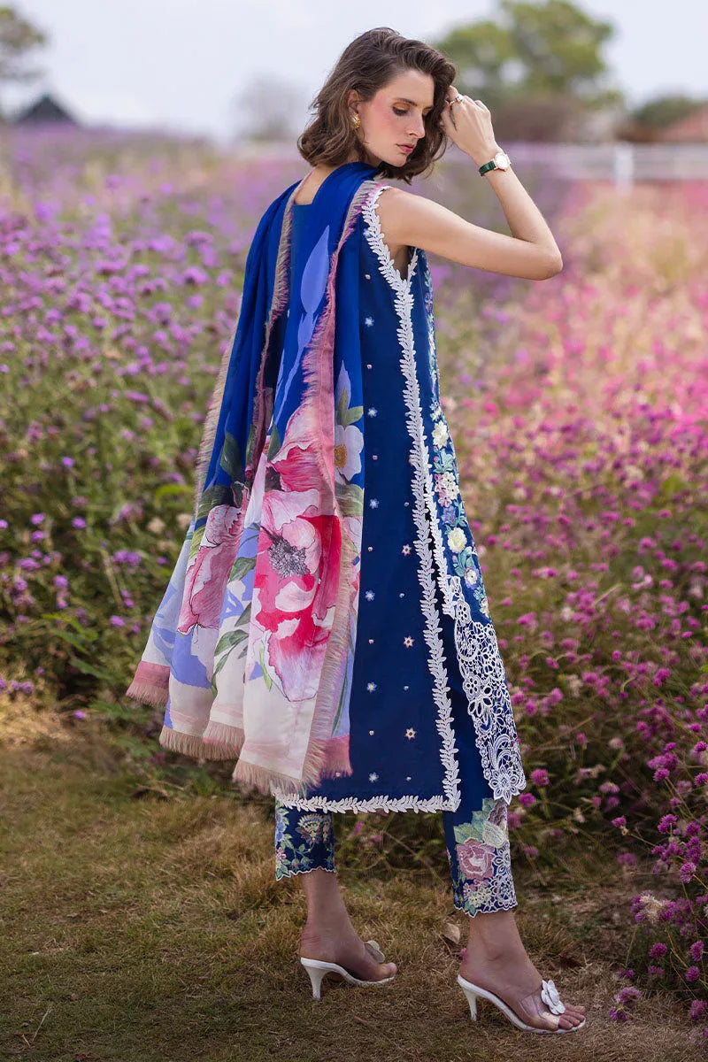 Mushq | Hemline The Secret Garden | BLUE MORPHO - Aqsa Fabrics