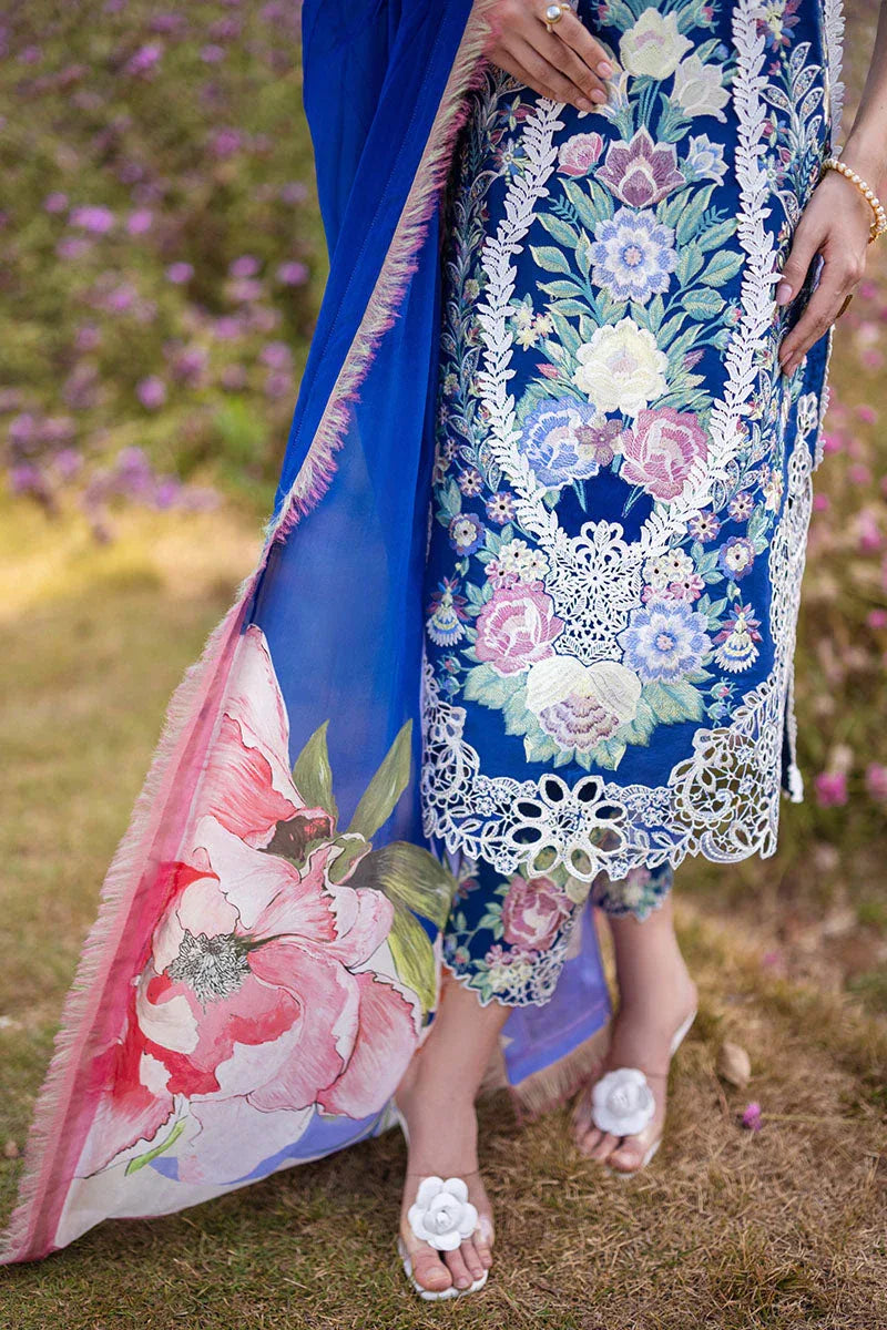 Mushq | Hemline The Secret Garden | BLUE MORPHO - Aqsa Fabrics