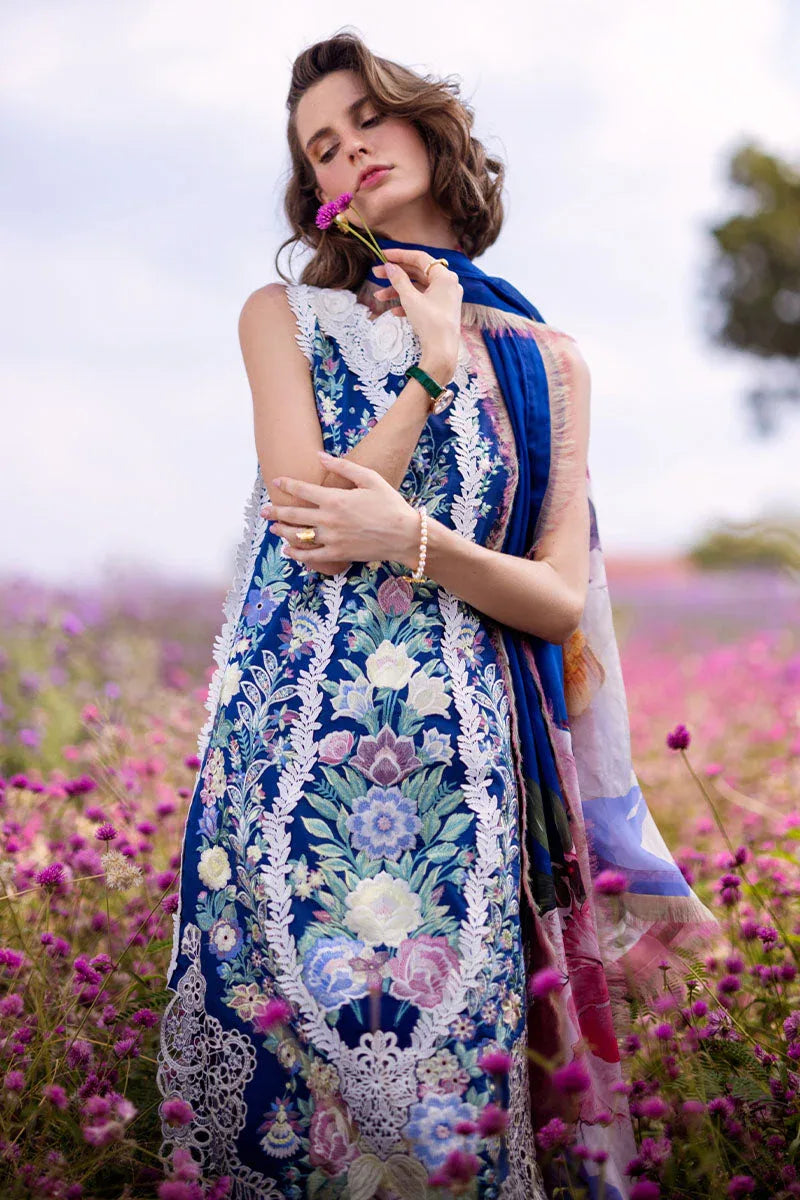 Mushq | Hemline The Secret Garden | BLUE MORPHO - Aqsa Fabrics