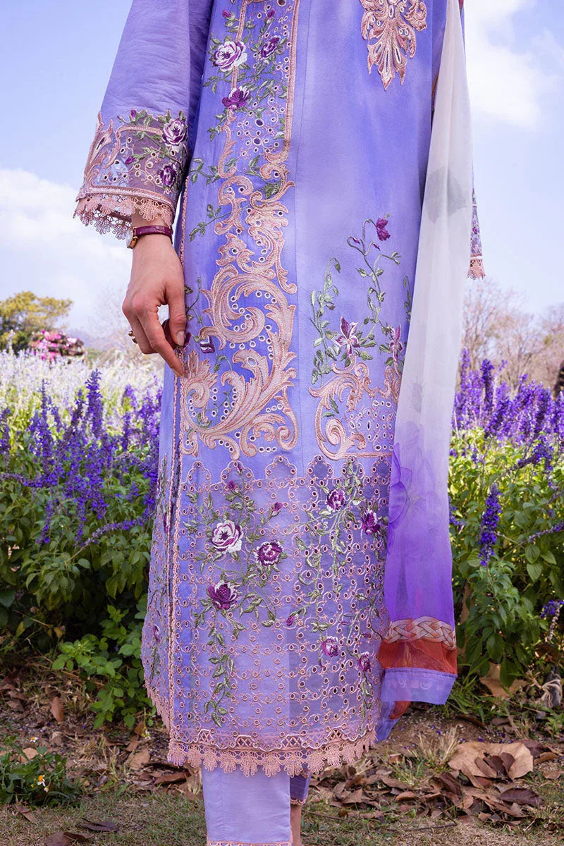 Mushq | Hemline The Secret Garden | PURPLE EMPEROR - Aqsa Fabrics