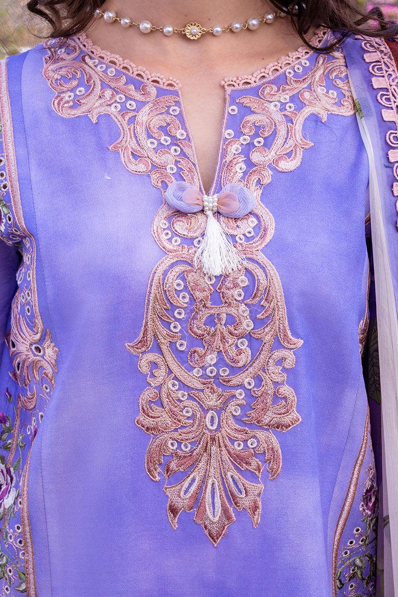 Mushq | Hemline The Secret Garden | PURPLE EMPEROR - Aqsa Fabrics