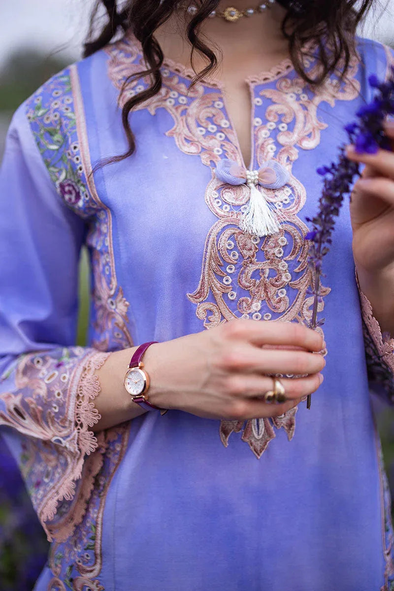 Mushq | Hemline The Secret Garden | PURPLE EMPEROR - Aqsa Fabrics