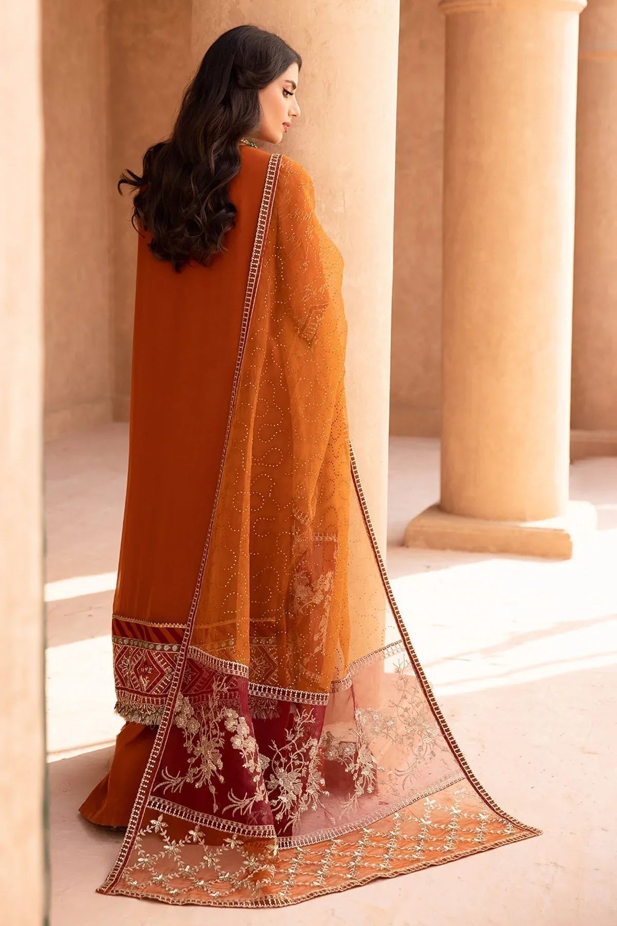 Nureh | Embroidered Luxury Chiffon | NEL-22 - Aqsa Fabrics