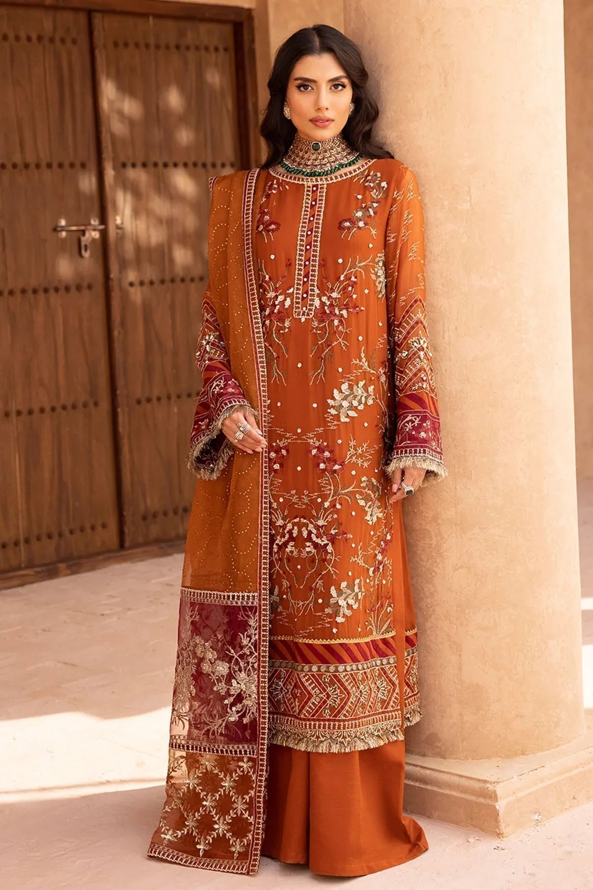 Nureh | Embroidered Luxury Chiffon | NEL-22 - Aqsa Fabrics