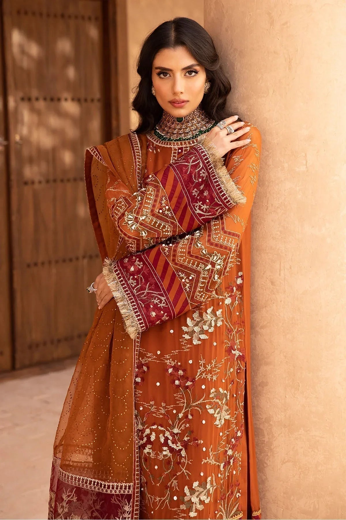 Nureh | Embroidered Luxury Chiffon | NEL-22 - Aqsa Fabrics
