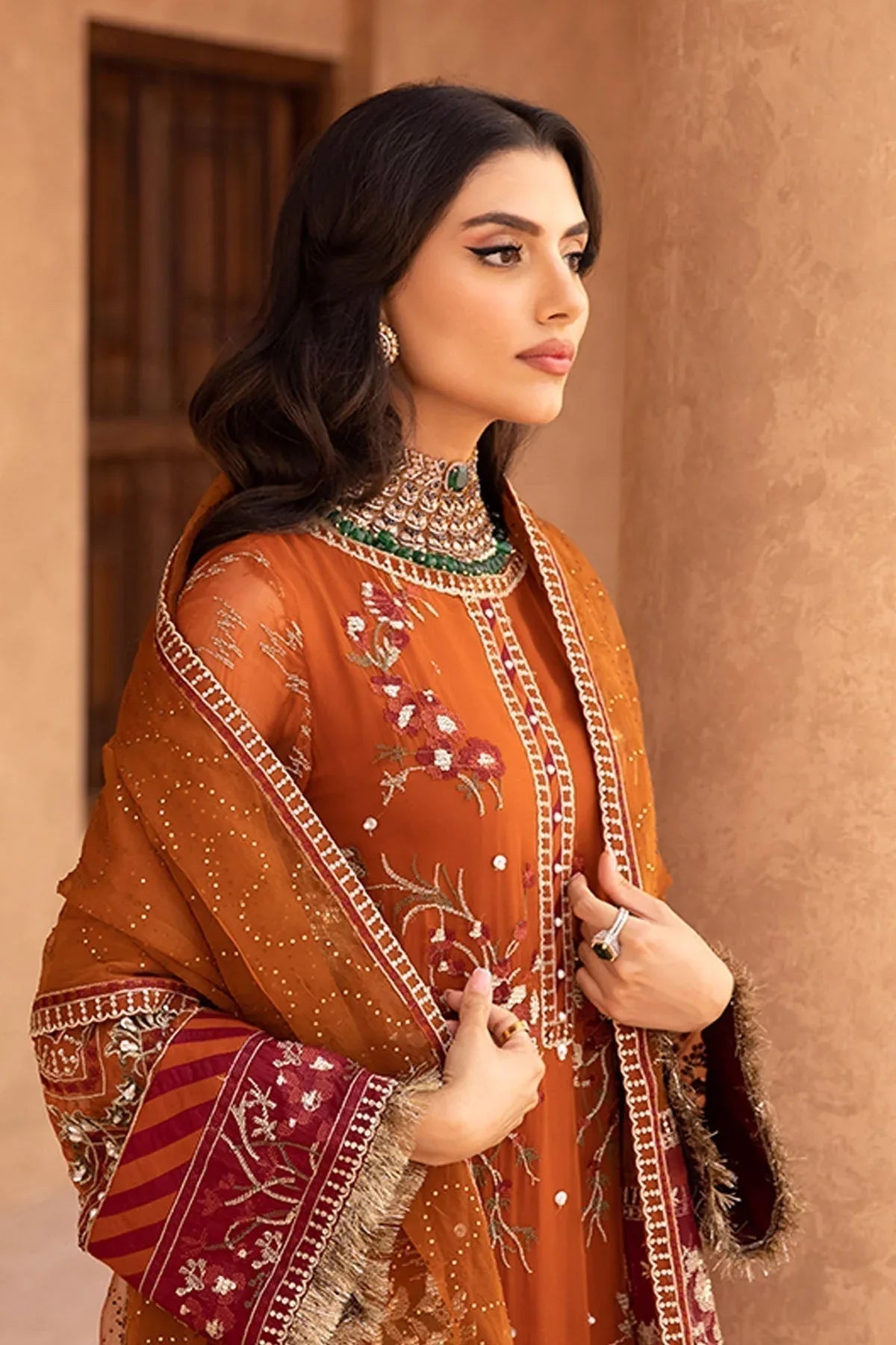 Nureh | Embroidered Luxury Chiffon | NEL-22 - Aqsa Fabrics