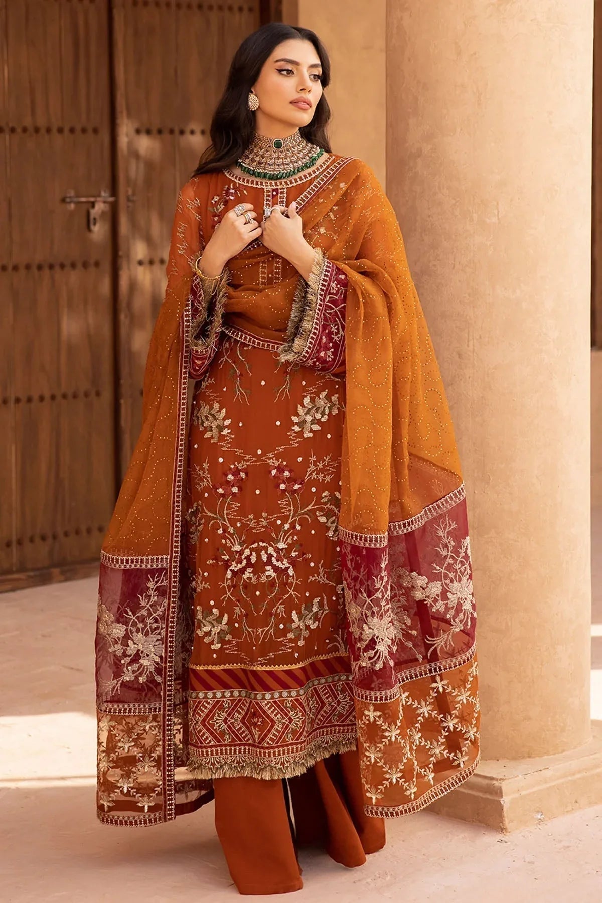 Nureh | Embroidered Luxury Chiffon | NEL-22 - Aqsa Fabrics