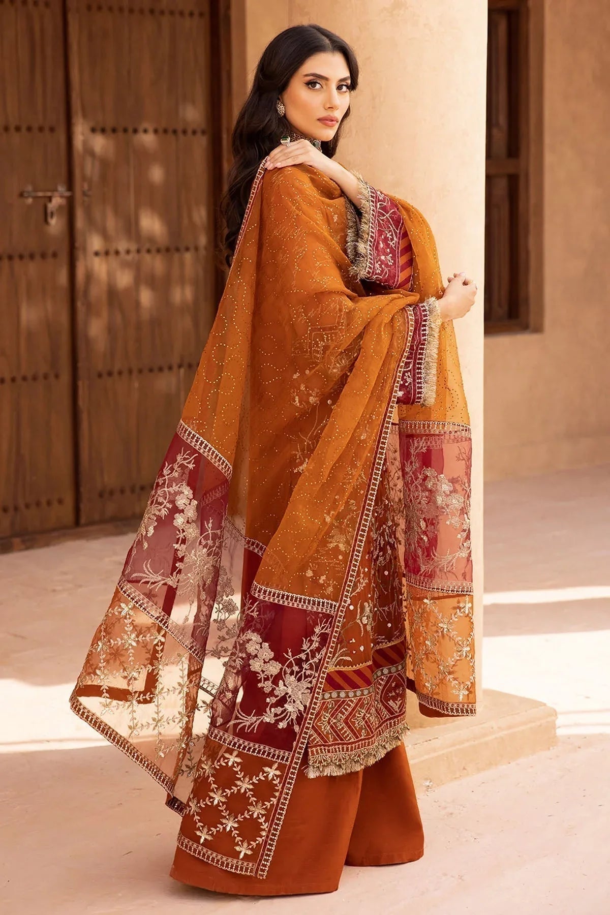 Nureh | Embroidered Luxury Chiffon | NEL-22 - Aqsa Fabrics