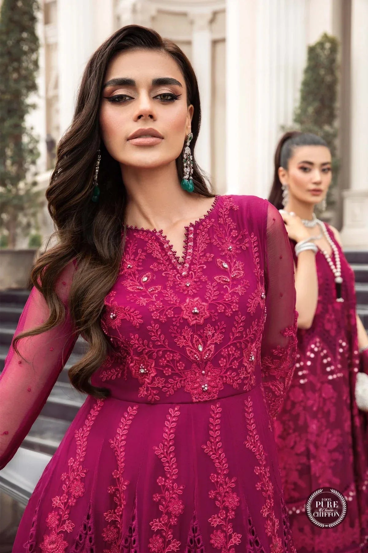 NEW MARIA B - MPC-23-107 Magenta Pink - Aqsa Fabrics
