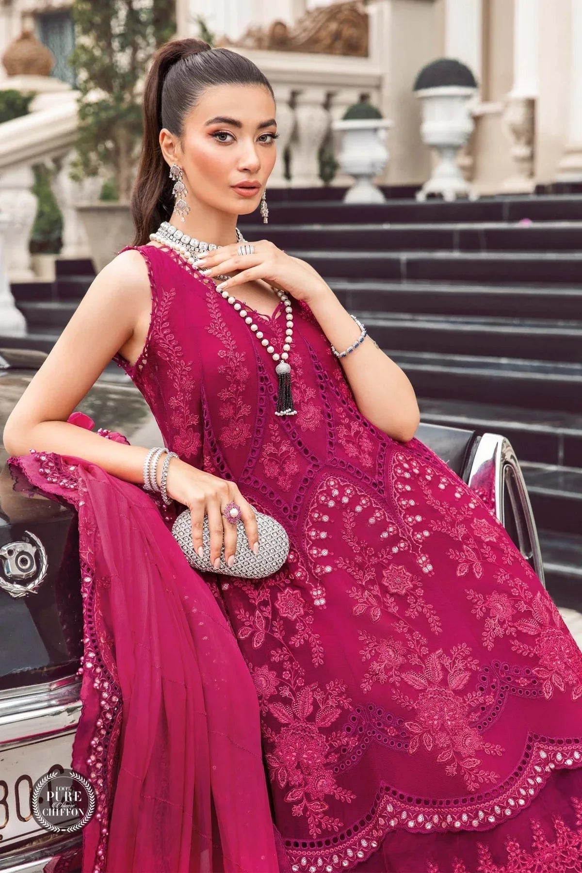 NEW MARIA B - MPC-23-107 Magenta Pink - Aqsa Fabrics