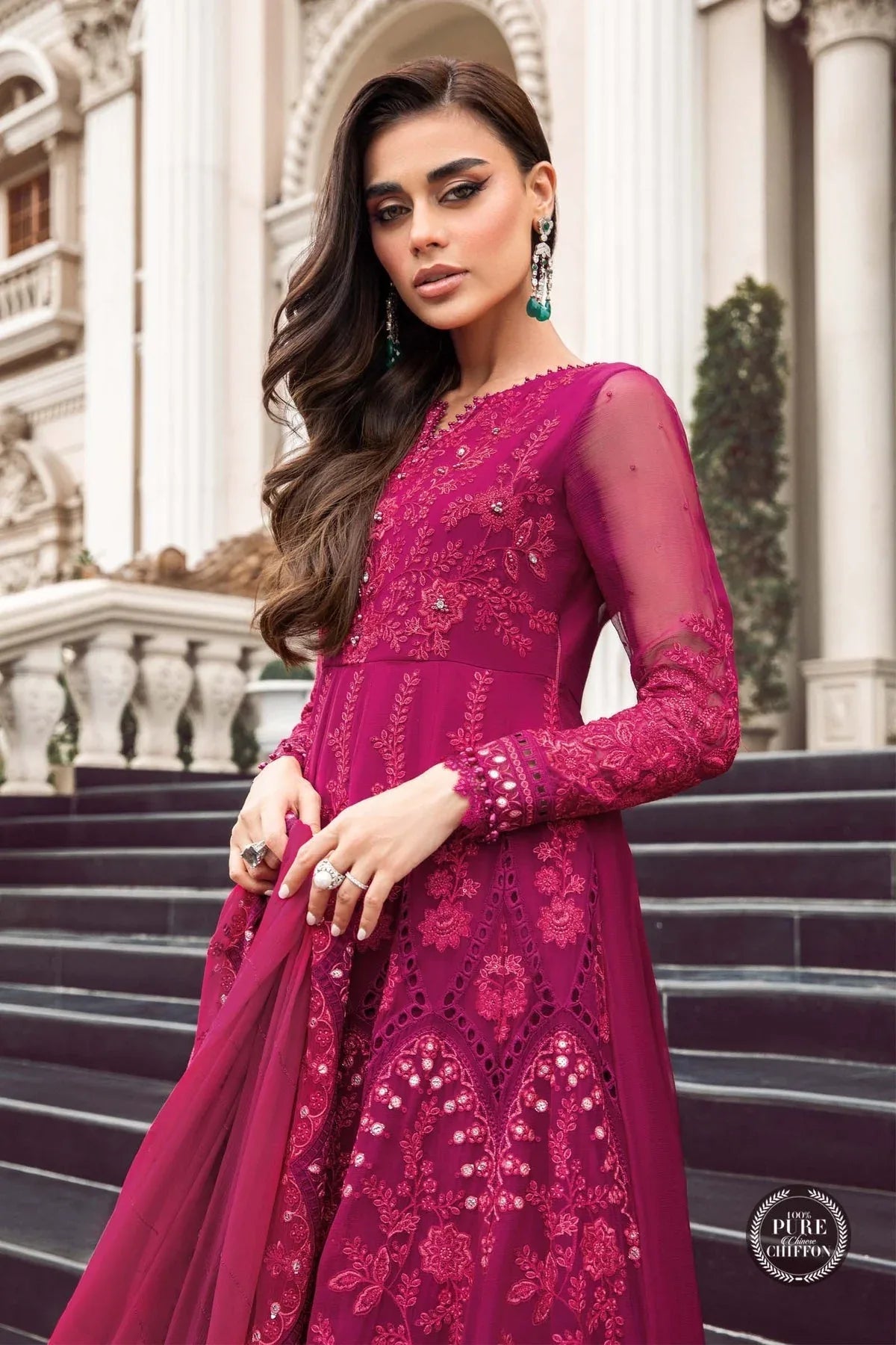 NEW MARIA B - MPC-23-107 Magenta Pink - Aqsa Fabrics