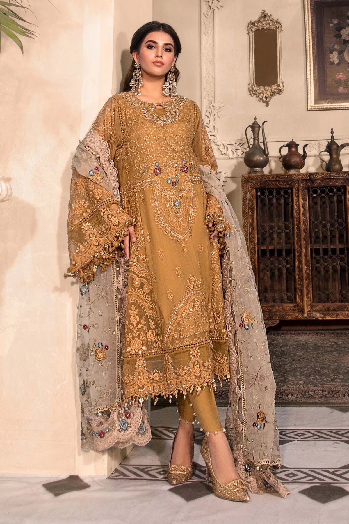 NEW MARIA B - Mustard BD-2606 - Aqsa Fabrics