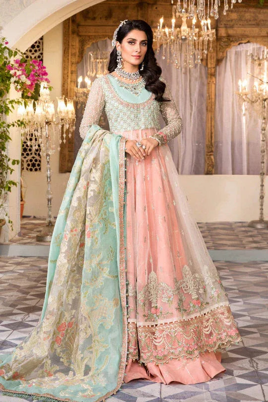 NEW MARIA B - Pearl White, Peach and Aqua (BD-2408) - Aqsa Fabrics