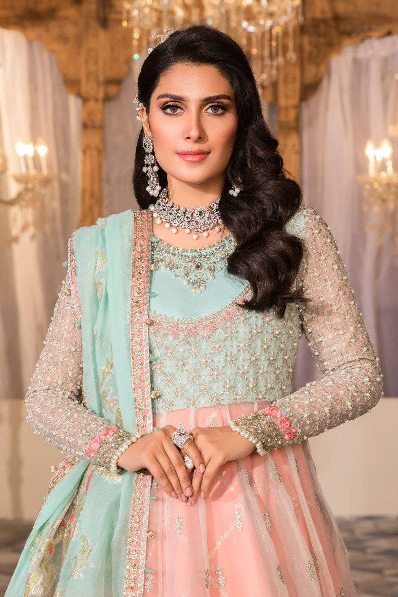 NEW MARIA B - Pearl White, Peach and Aqua (BD-2408) - Aqsa Fabrics
