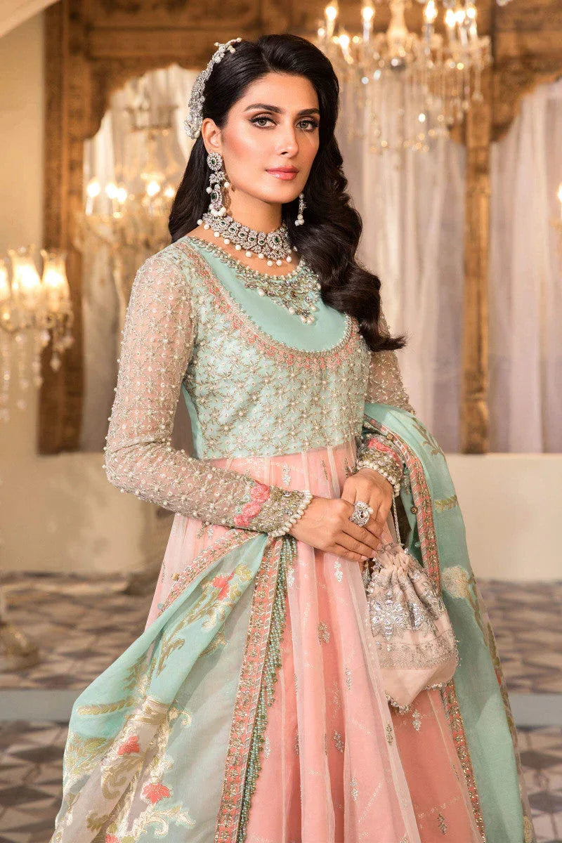NEW MARIA B - Pearl White, Peach and Aqua (BD-2408) - Aqsa Fabrics