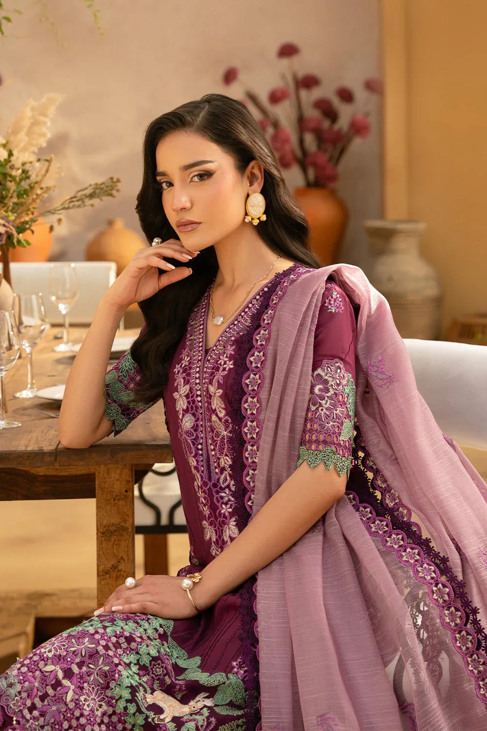 Saira Rizwan | Luxury Lawn 25 | VALERIE-SRL25-11 - Aqsa Fabrics