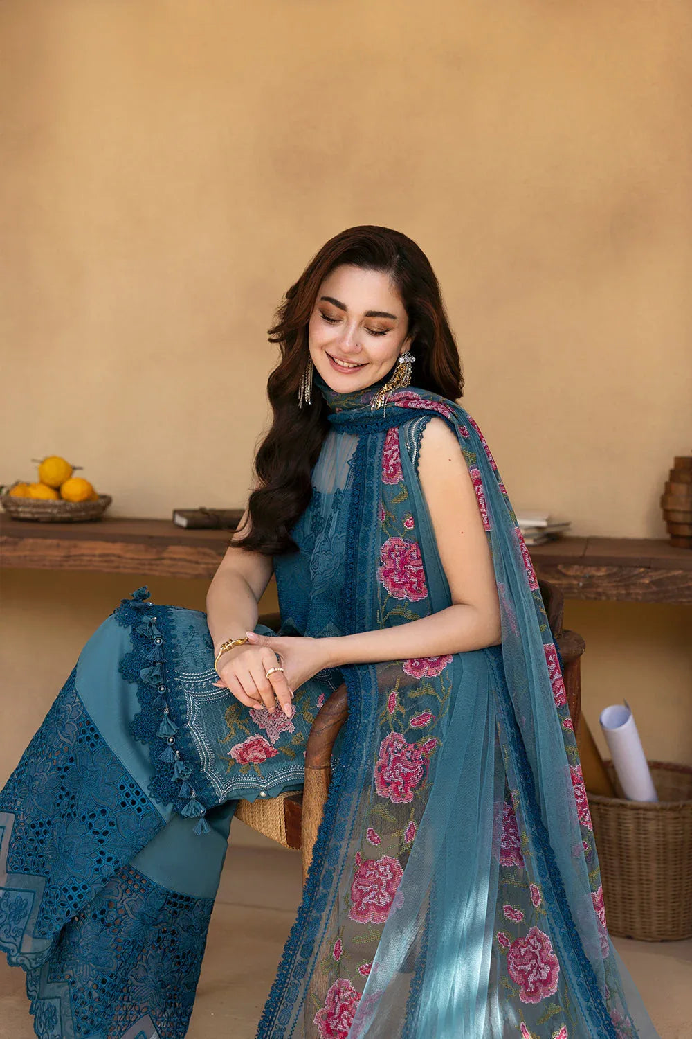 Saira Rizwan | Luxury Lawn 25 | ALMA-SRL25-12 - Aqsa Fabrics