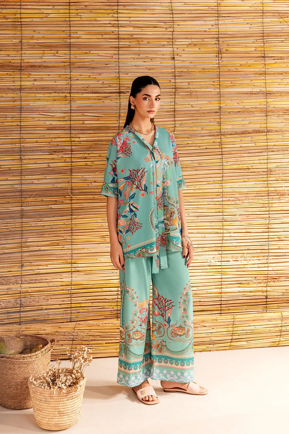 Saira Rizwan | Silk Coords 25 | COASTAL CHARM - SRSP-25-01 - Aqsa Fabrics