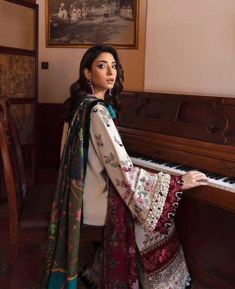 Republic Womenswear | Noemei Luxury Shawl 23 | NWU23-D8-B - Aqsa Fabrics