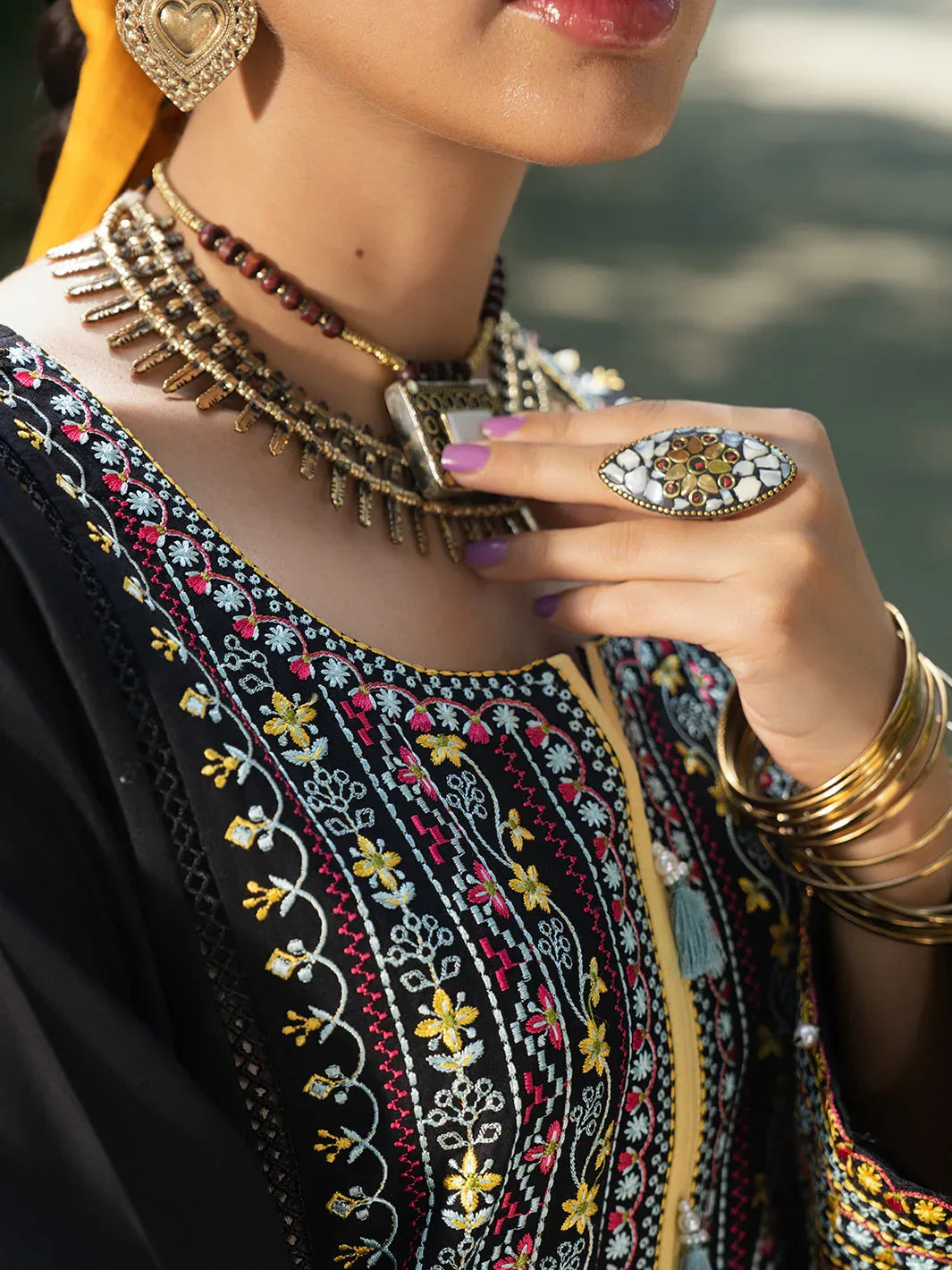 Hemstitch | The Garden Lawn | Night Jasmine - Aqsa Fabrics