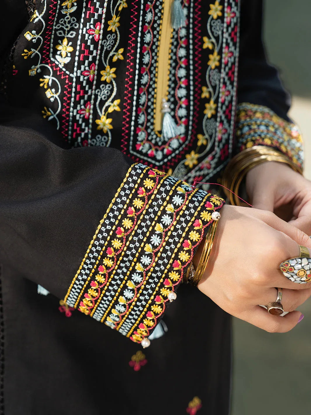 Hemstitch | The Garden Lawn | Night Jasmine - Aqsa Fabrics
