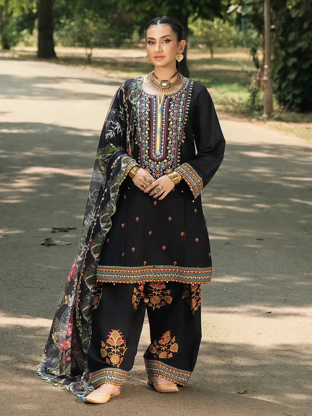Hemstitch | The Garden Lawn | Night Jasmine - Aqsa Fabrics