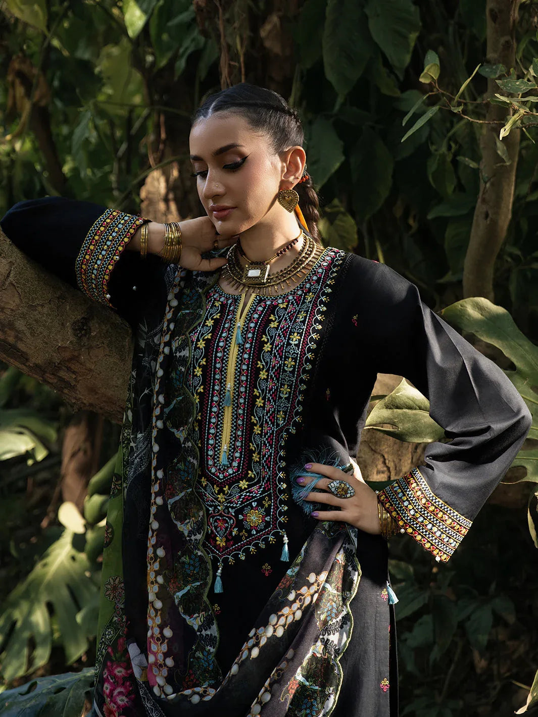 Hemstitch | The Garden Lawn | Night Jasmine - Aqsa Fabrics