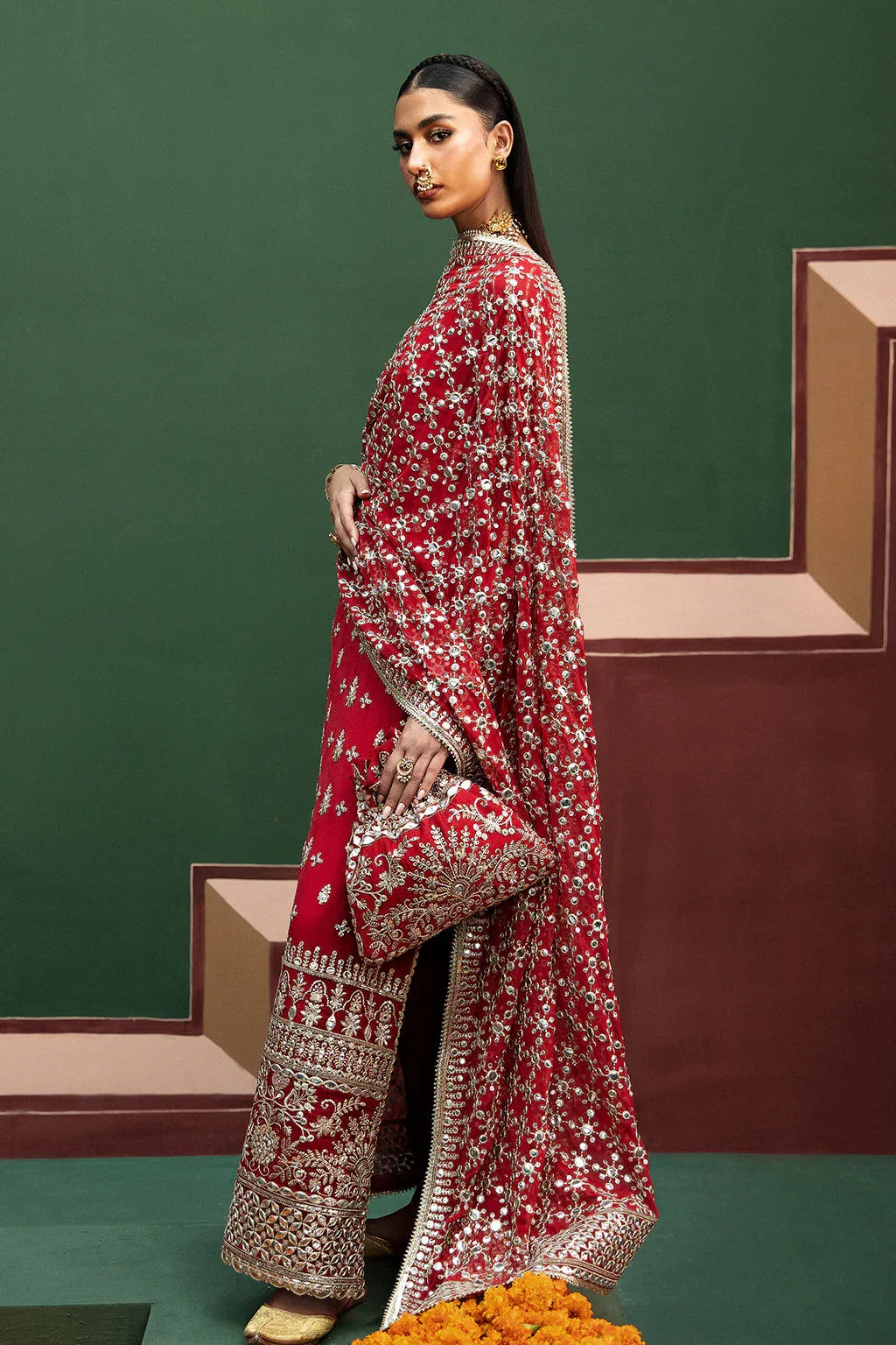 Afrozeh Shehnai Wedding Formal 3Pc Suit AFS-24-02 Nishat - Aqsa Fabrics