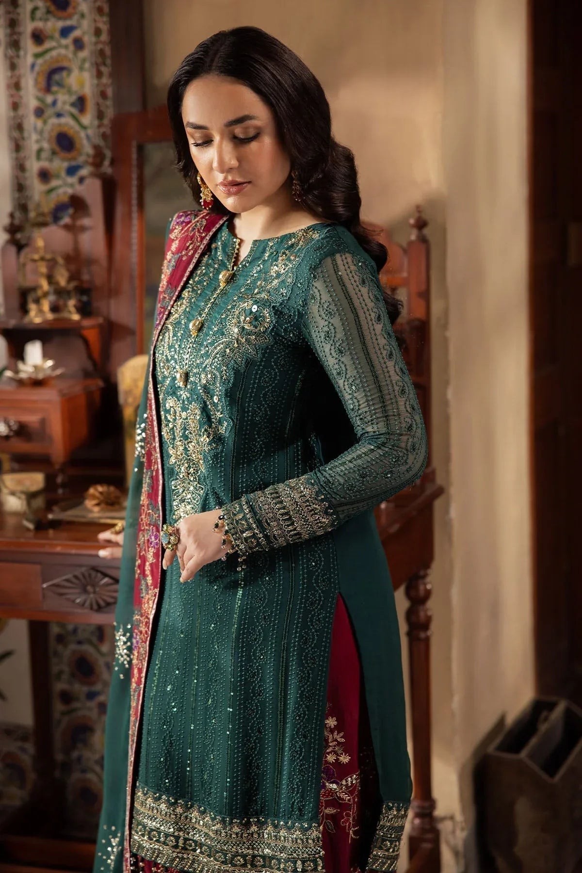 Nureh | Alfaaz Formals |  NL-74 MAHROO - Aqsa Fabrics