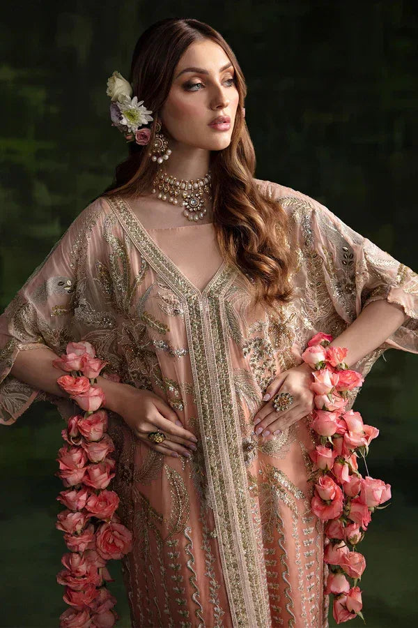Nureh | Wedding Formals 24 | Sheer Pink - Aqsa Fabrics