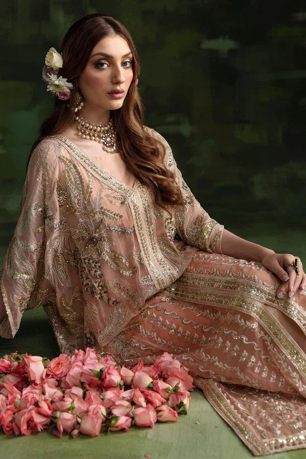 Nureh | Wedding Formals 24 | Sheer Pink - Aqsa Fabrics