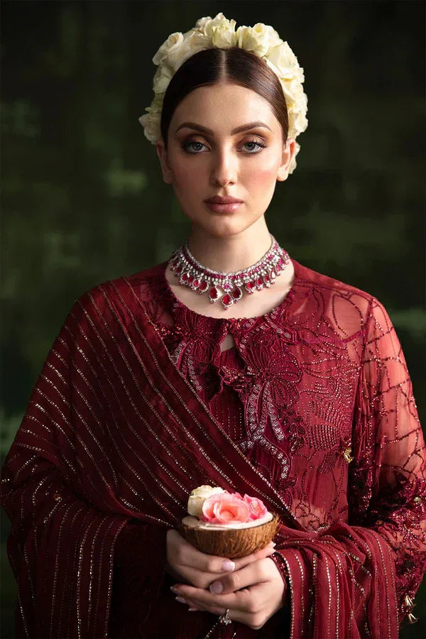 Nureh | Wedding Formals 24 | Russian Red - Aqsa Fabrics