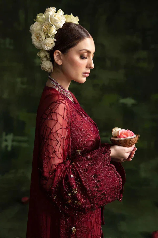 Nureh | Wedding Formals 24 | Russian Red - Aqsa Fabrics