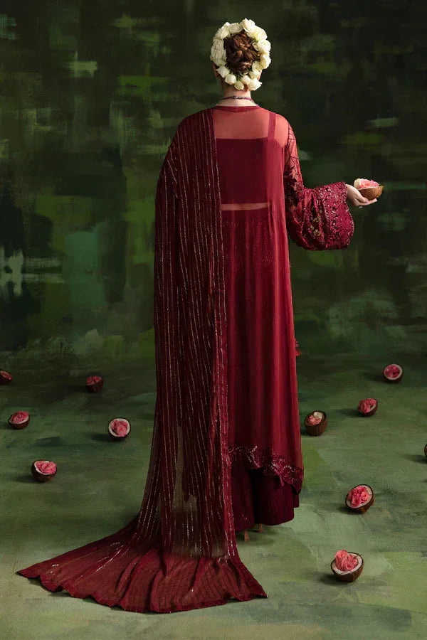 Nureh | Wedding Formals 24 | Russian Red - Aqsa Fabrics