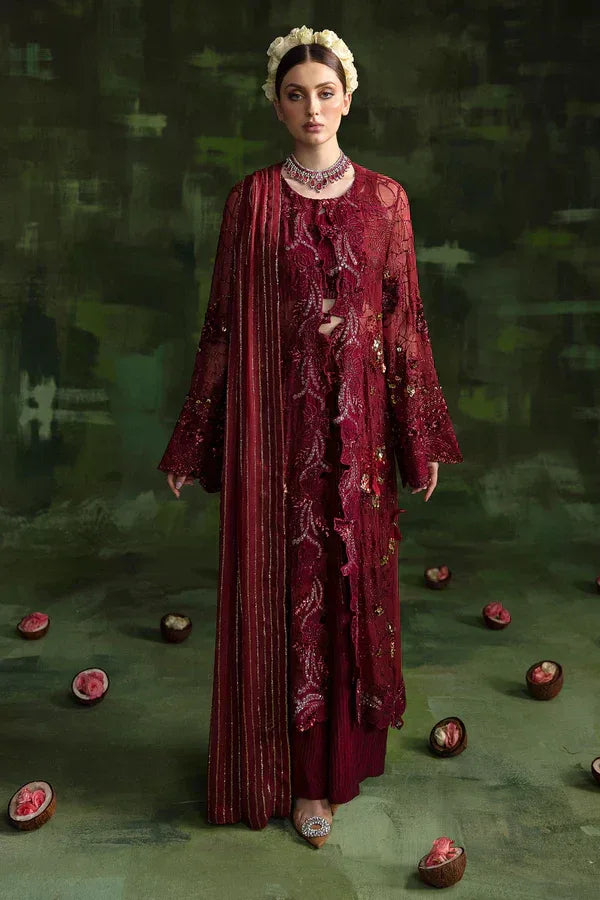 Nureh | Wedding Formals 24 | Russian Red - Aqsa Fabrics