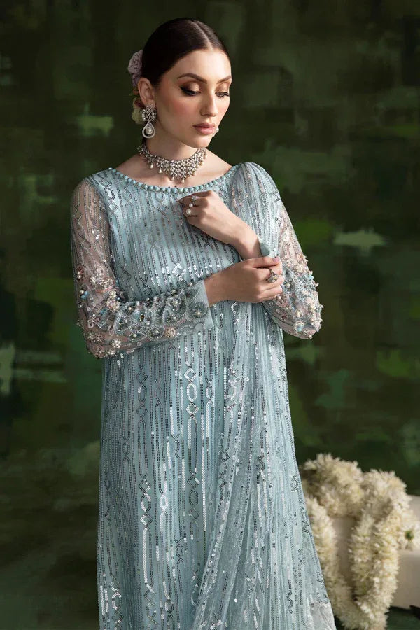 Nureh | Wedding Formals 24 | Aqua Moon - Aqsa Fabrics