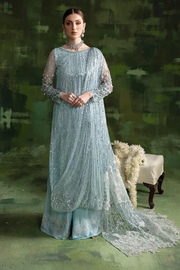 Nureh | Wedding Formals 24 | Aqua Moon - Aqsa Fabrics