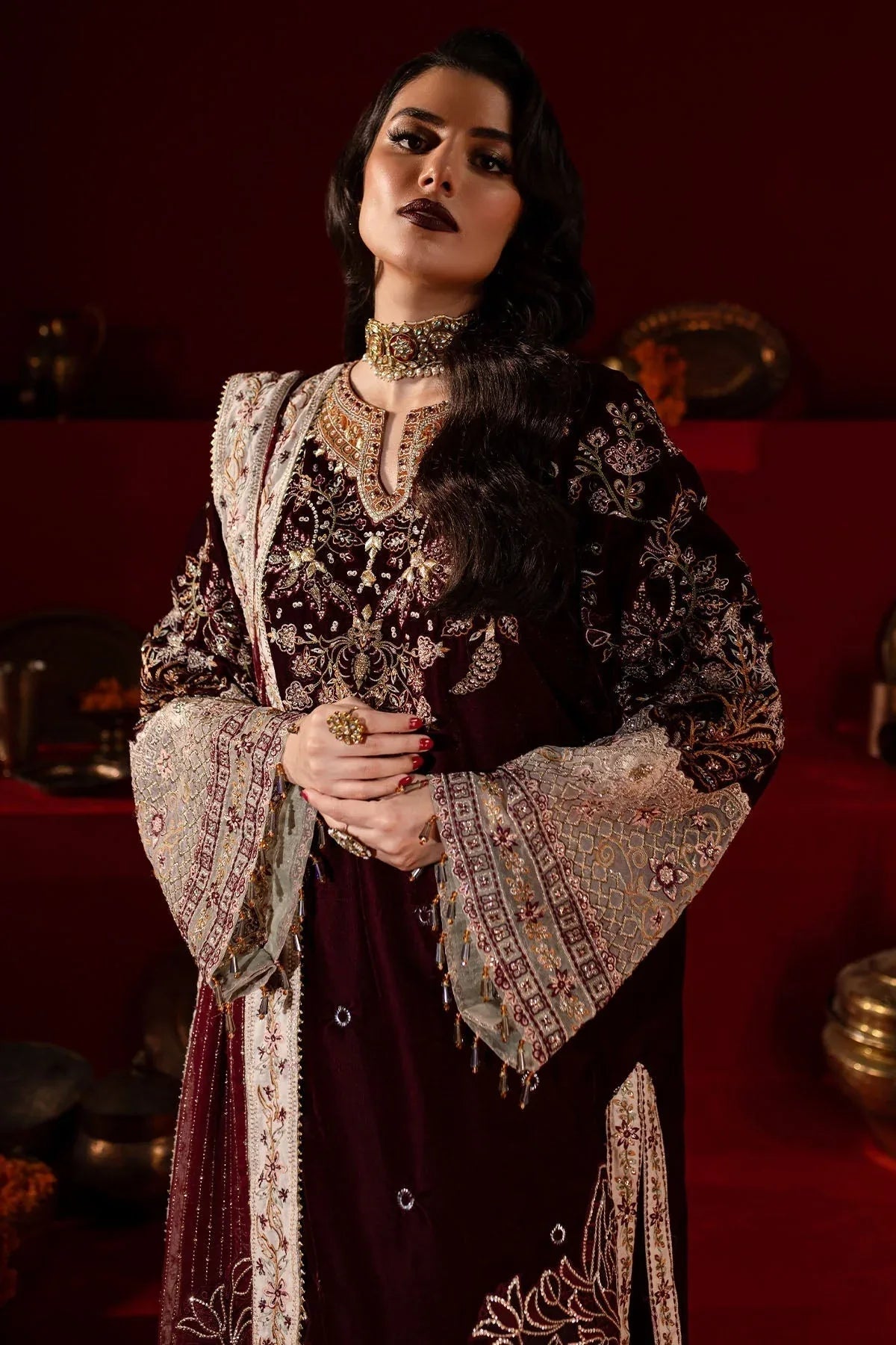 Nureh | Maya Velvet |  NW-89 - Aqsa Fabrics