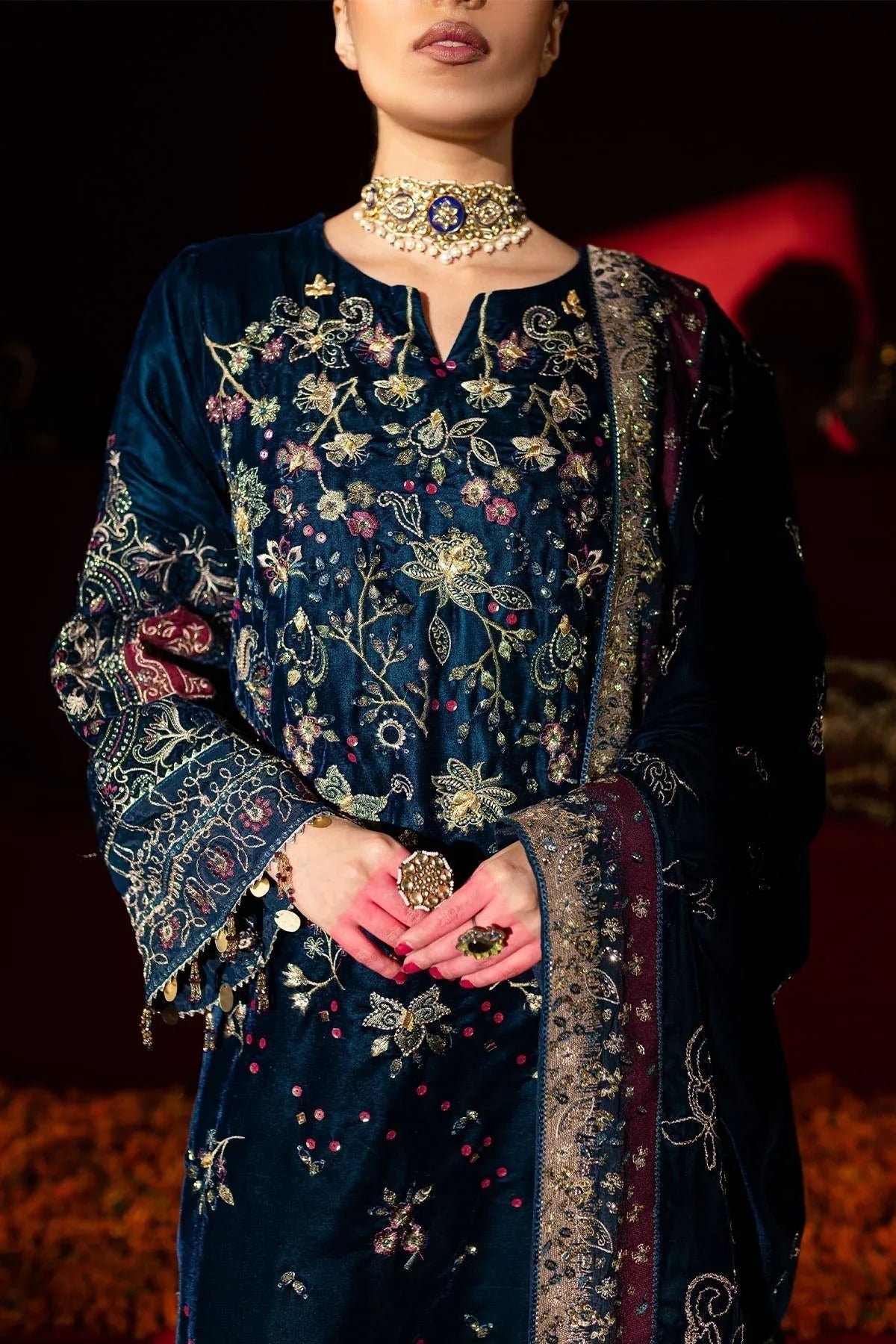 Nureh | Maya Velvet |  NW-90 - Aqsa Fabrics