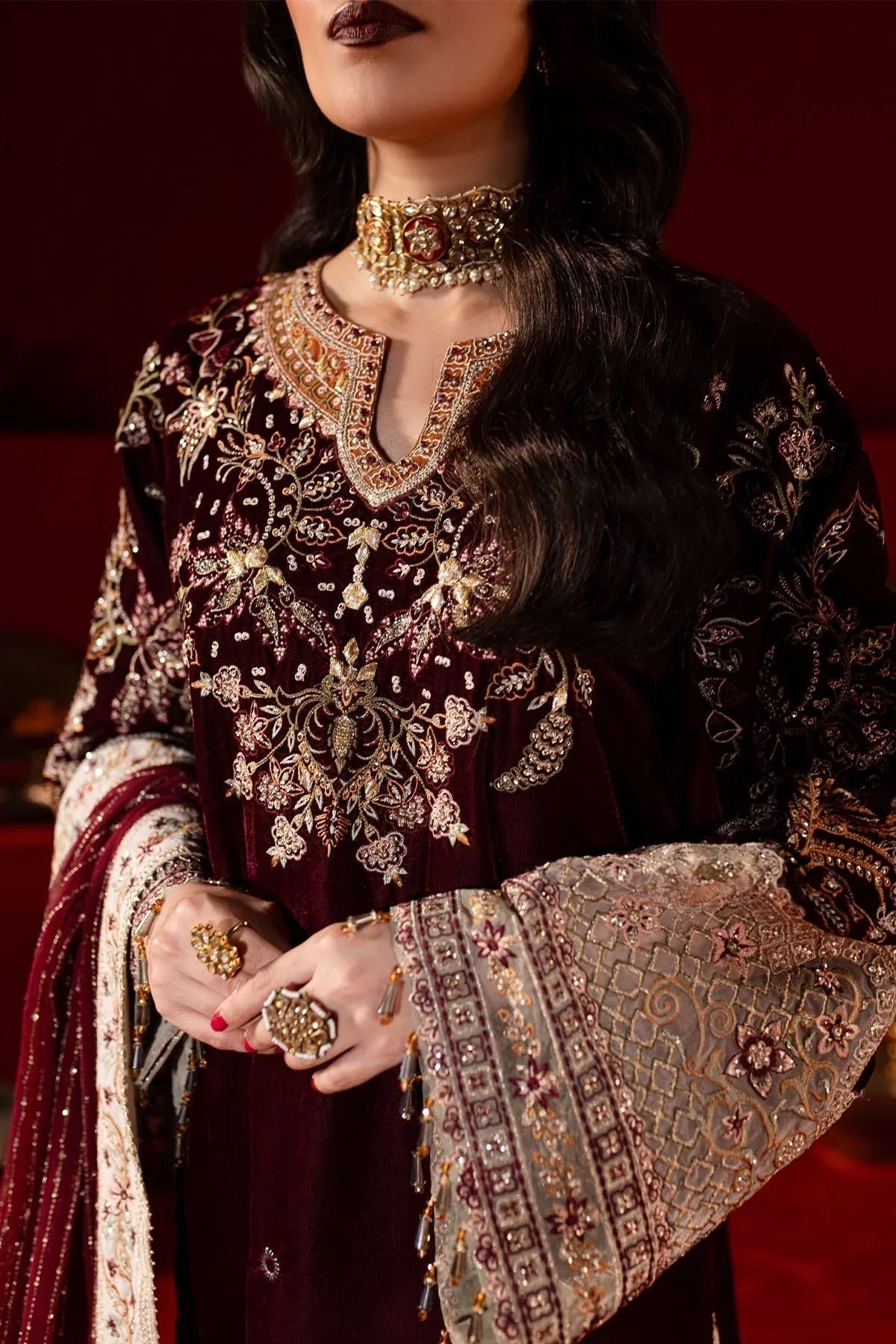 Nureh | Maya Velvet |  NW-89 - Aqsa Fabrics