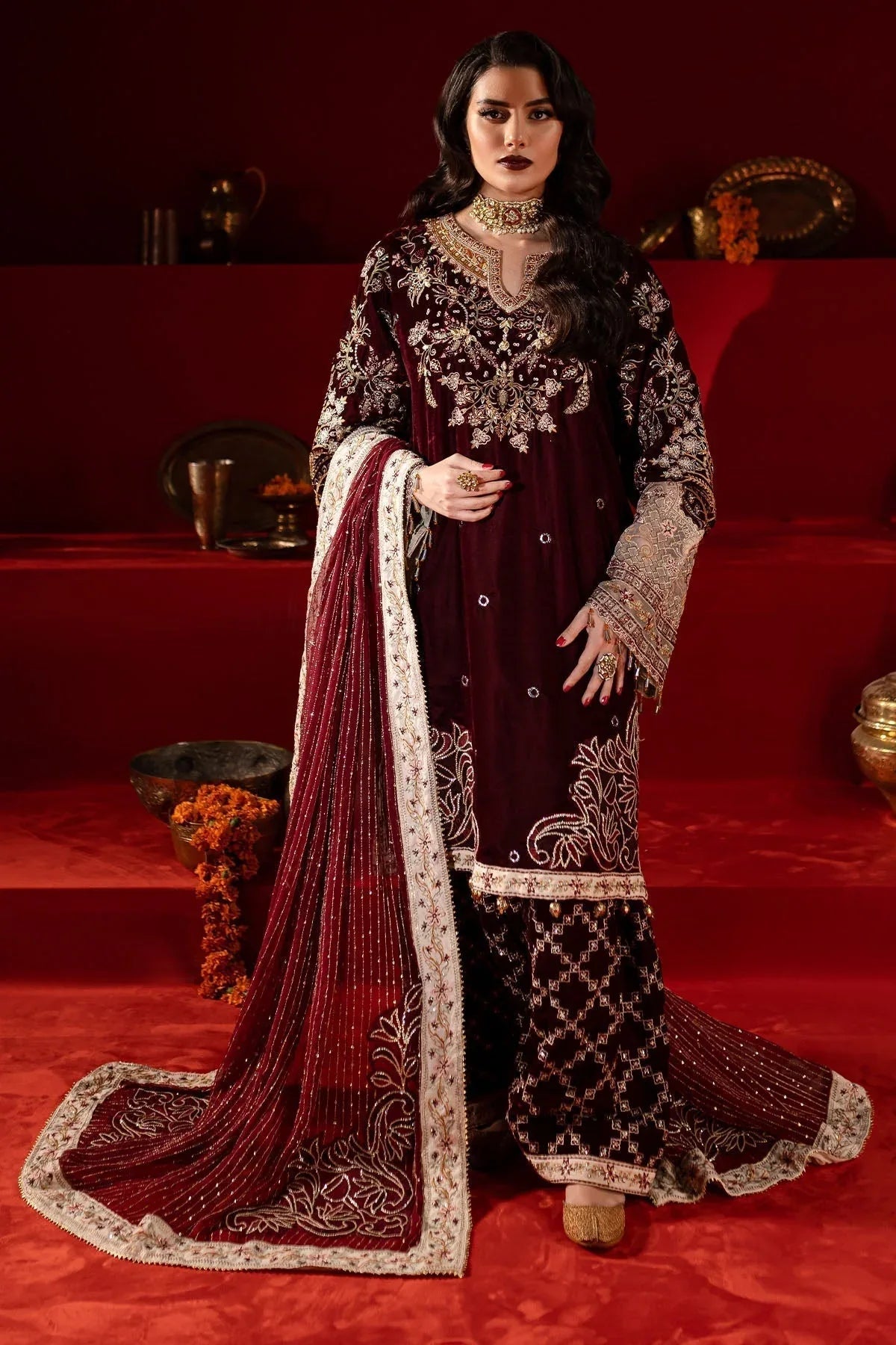 Nureh | Maya Velvet |  NW-89 - Aqsa Fabrics