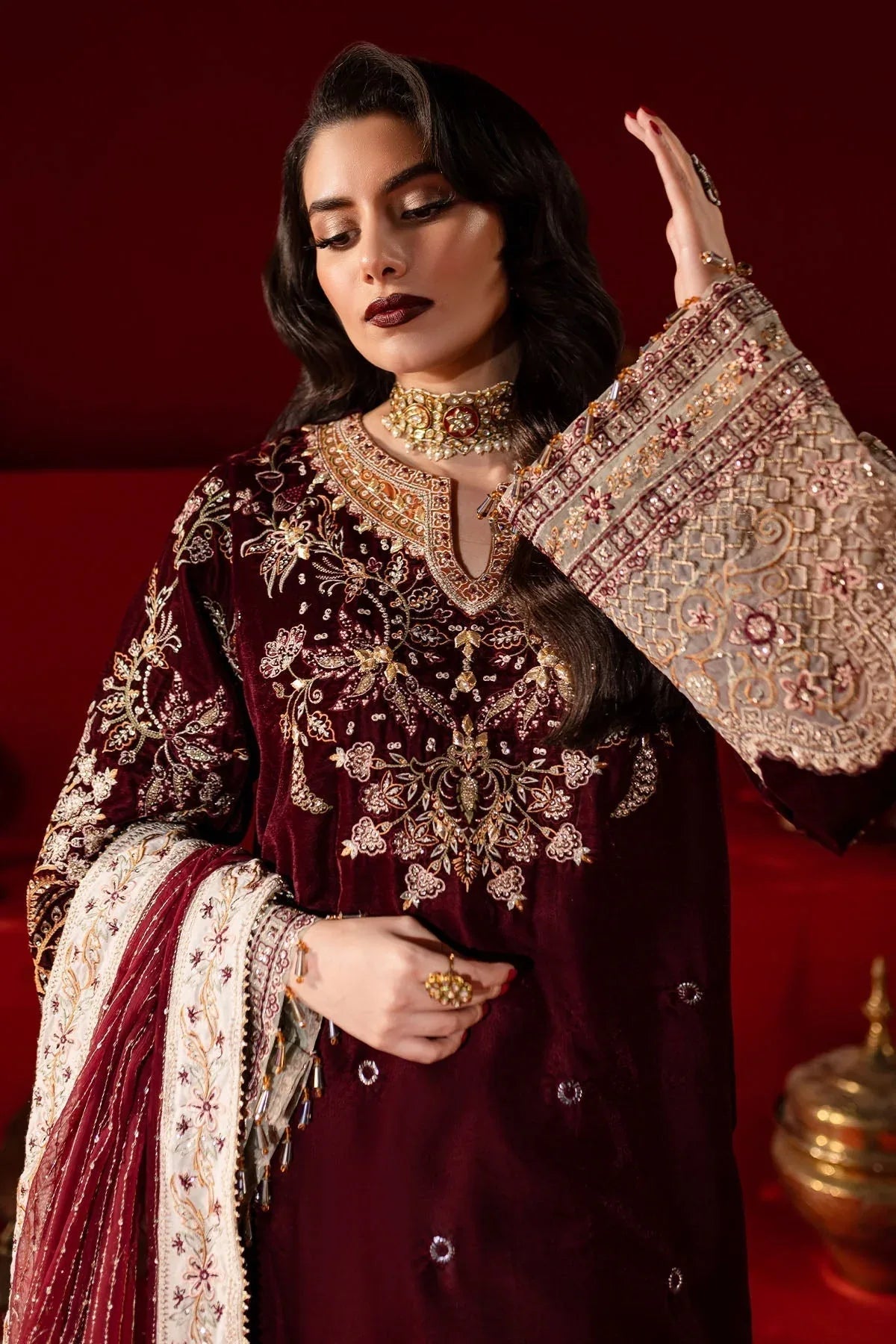Nureh | Maya Velvet |  NW-89 - Aqsa Fabrics