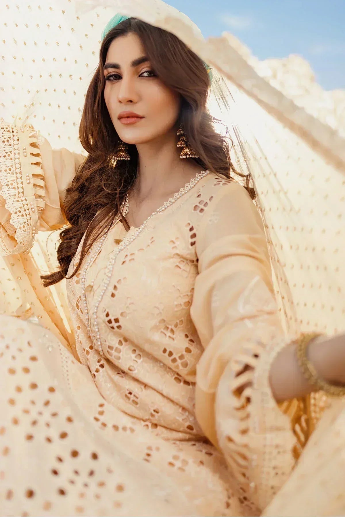 Nureh | Sehra Swiss Voil Lawn | FEROCE - NE-74 - Aqsa Fabrics