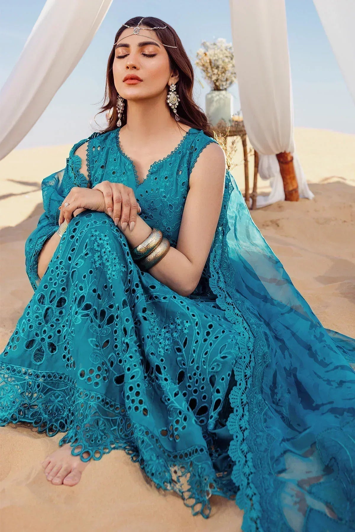 Nureh | Sehra Swiss Voil Lawn | BOSCO - NE-78 - Aqsa Fabrics