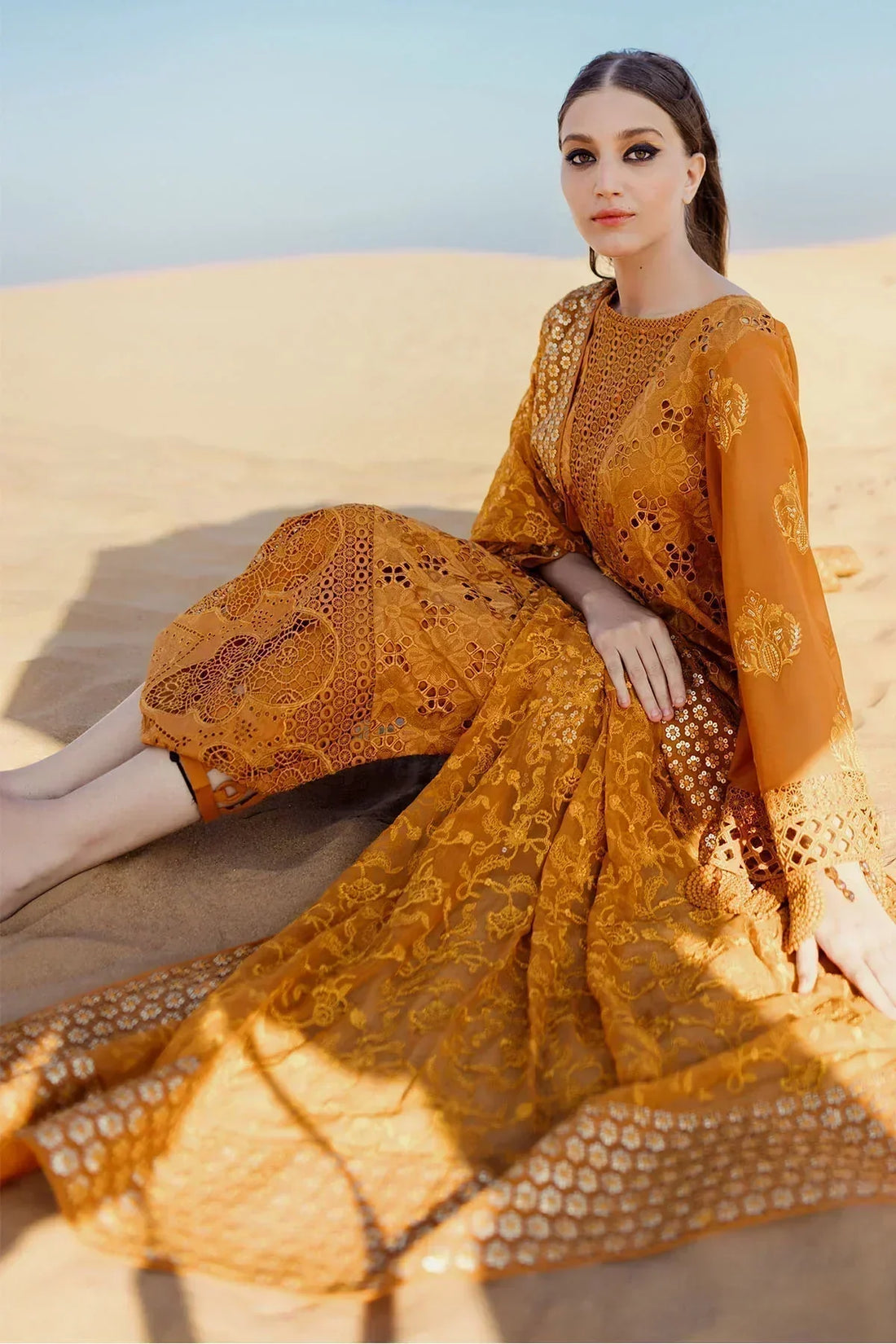 Nureh | Sehra Swiss Voil Lawn | MEEHA - NE-75 - Aqsa Fabrics
