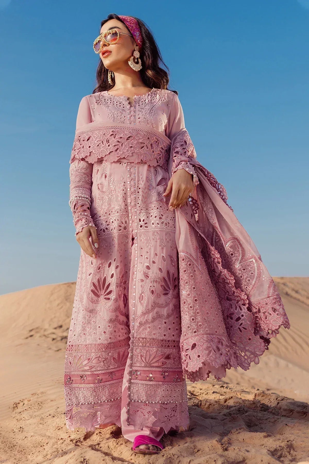 Nureh | Sehra Swiss Voil Lawn | CARNIVAL - NE-73 - Aqsa Fabrics