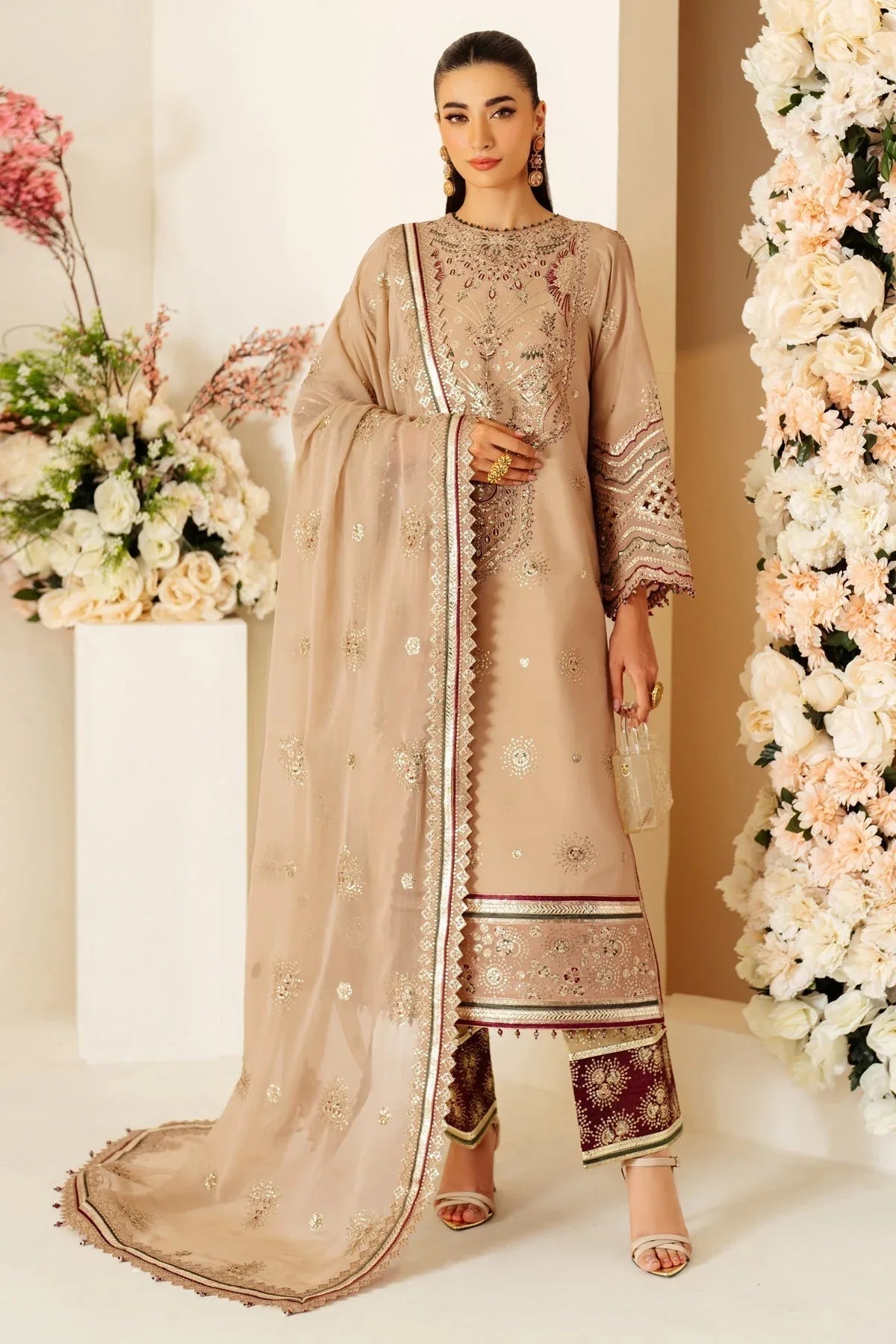 Alizeh | Luxury Raw Silk | AF-RS-06-OAK - Aqsa Fabrics